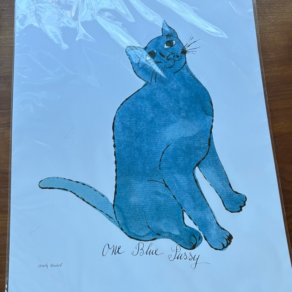 Andy Warhol One Blue Cat 11x14 Print.